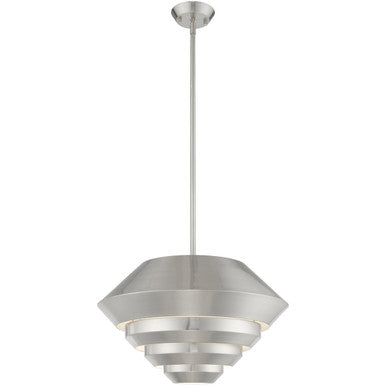 Livex Lighting Amsterdam Collection 1 Lt Brushed Nickel Mini Pendant in Brushed Nickel 40402-91