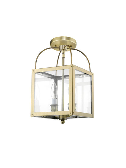 Livex Lighting Milford Collection 2 Light AB Chain Hang/Ceiling Mount in Antique Brass 4041-01