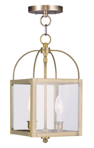 Livex Lighting Milford Collection 2 Light AB Chain Hang/Ceiling Mount in Antique Brass 4041-01