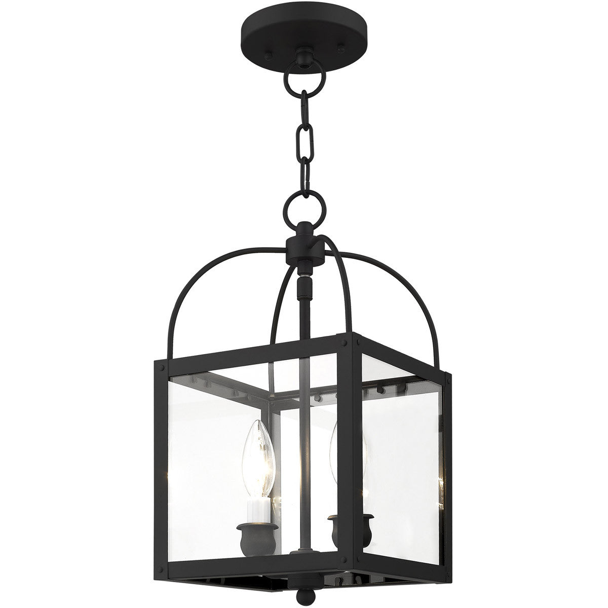 Livex Lighting Milford Collection 2 Light Black Chain Hang/Ceiling Mount in Black 4041-04