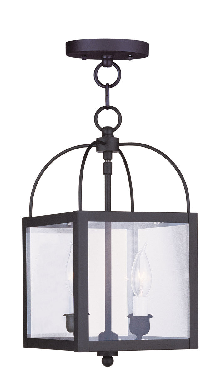 Livex Lighting Milford Collection 2 Light Black Chain Hang/Ceiling Mount in Black 4041-04