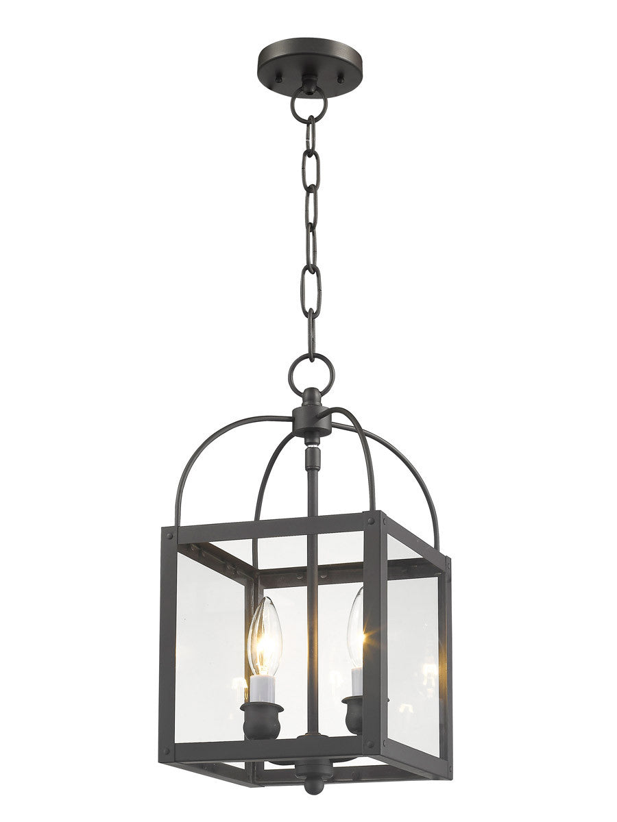 Livex Lighting Milford Collection 2 Light Bronze Chain Hang/Ceiling Mount in Bronze 4041-07