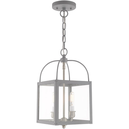 Livex Lighting Milford Collection 2 Lt Nordic Gray Convertible Mini Pendant/Ceiling Mount in Nordic Gray 4041-80