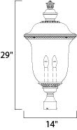 Maxim Carriage House VX 3-Light Outdoor Pole/Post Lan in Oriental Bronze 40421WGOB