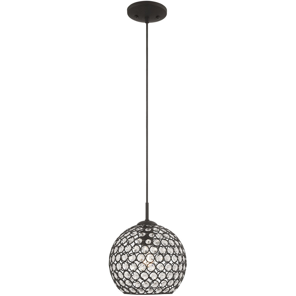 Livex Lighting Cassandra Collection 1 Lt Black Mini Pendant in Black 40440-04