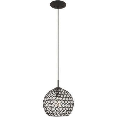 Livex Lighting Cassandra Collection 1 Lt Black Mini Pendant in Black 40440-04