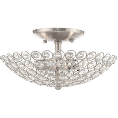 Livex Lighting Cassandra Collection 2 Lt Brushed Nickel Ceiling Mount in Brushed Nickel 40441-91