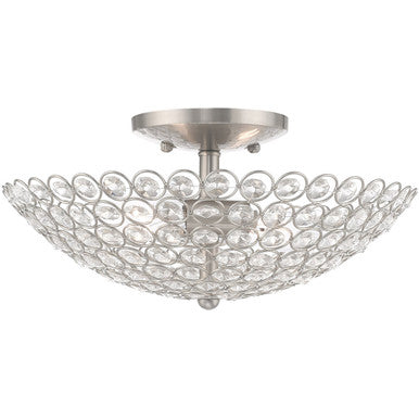 Livex Lighting Cassandra Collection 2 Lt Brushed Nickel Ceiling Mount in Brushed Nickel 40443-91