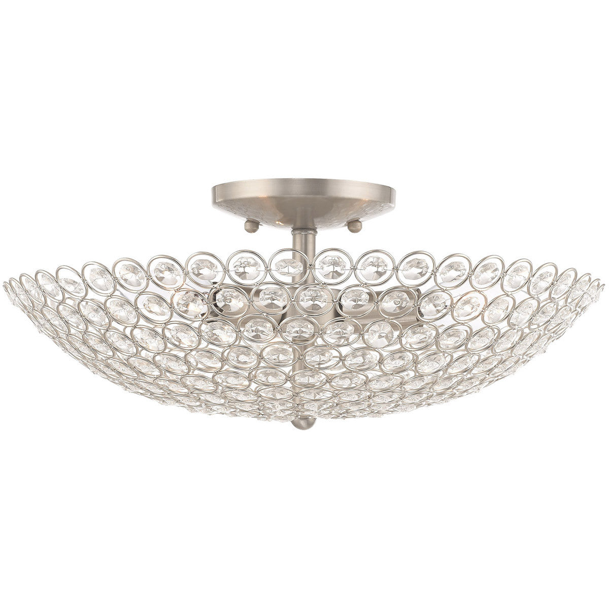 Livex Lighting Cassandra Collection 3 Lt Brushed Nickel Ceiling Mount in Brushed Nickel 40446-91