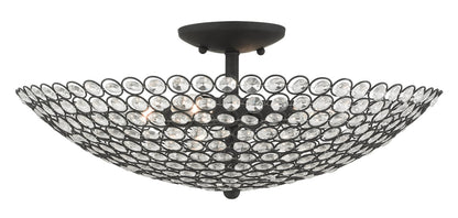 Livex Lighting Cassandra Collection  4 Light Black Semi Flush in Black 40447-04