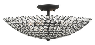 Livex Lighting Cassandra Collection  4 Light Black Semi Flush in Black 40447-04