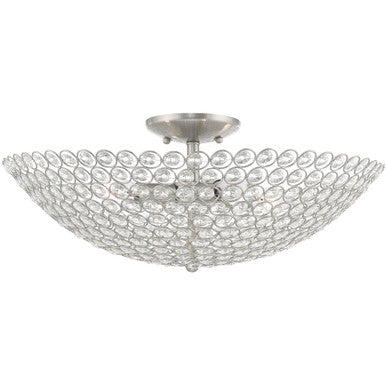 Livex Lighting Cassandra Collection 4 Lt Brushed Nickel Ceiling Mount in Brushed Nickel 40447-91