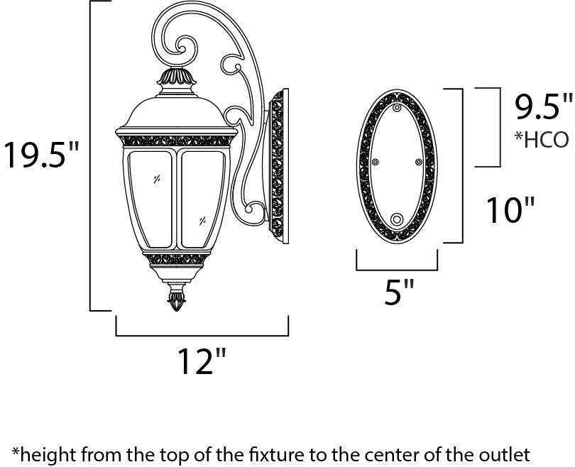 Maxim Knob Hill VX 3-Light Outdoor Wall Lantern in Sienna 40464CDSE