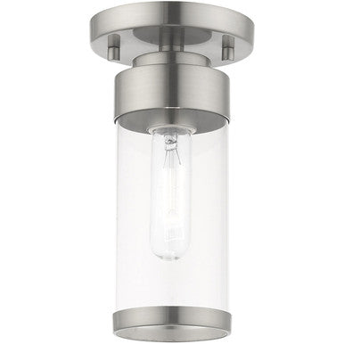 Livex Lighting Hillcrest Collection 1 Lt Brushed Nickel Ceiling Mount in Brushed Nickel 40480-91