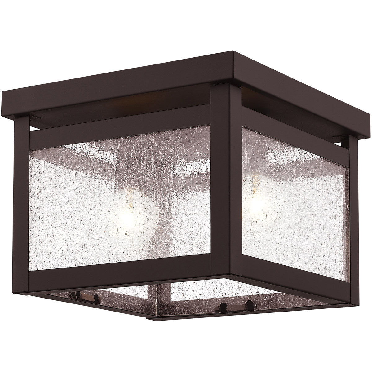 Livex Lighting Milford Collection 2 Light Bronze Ceiling Mount in Bronze 4051-07