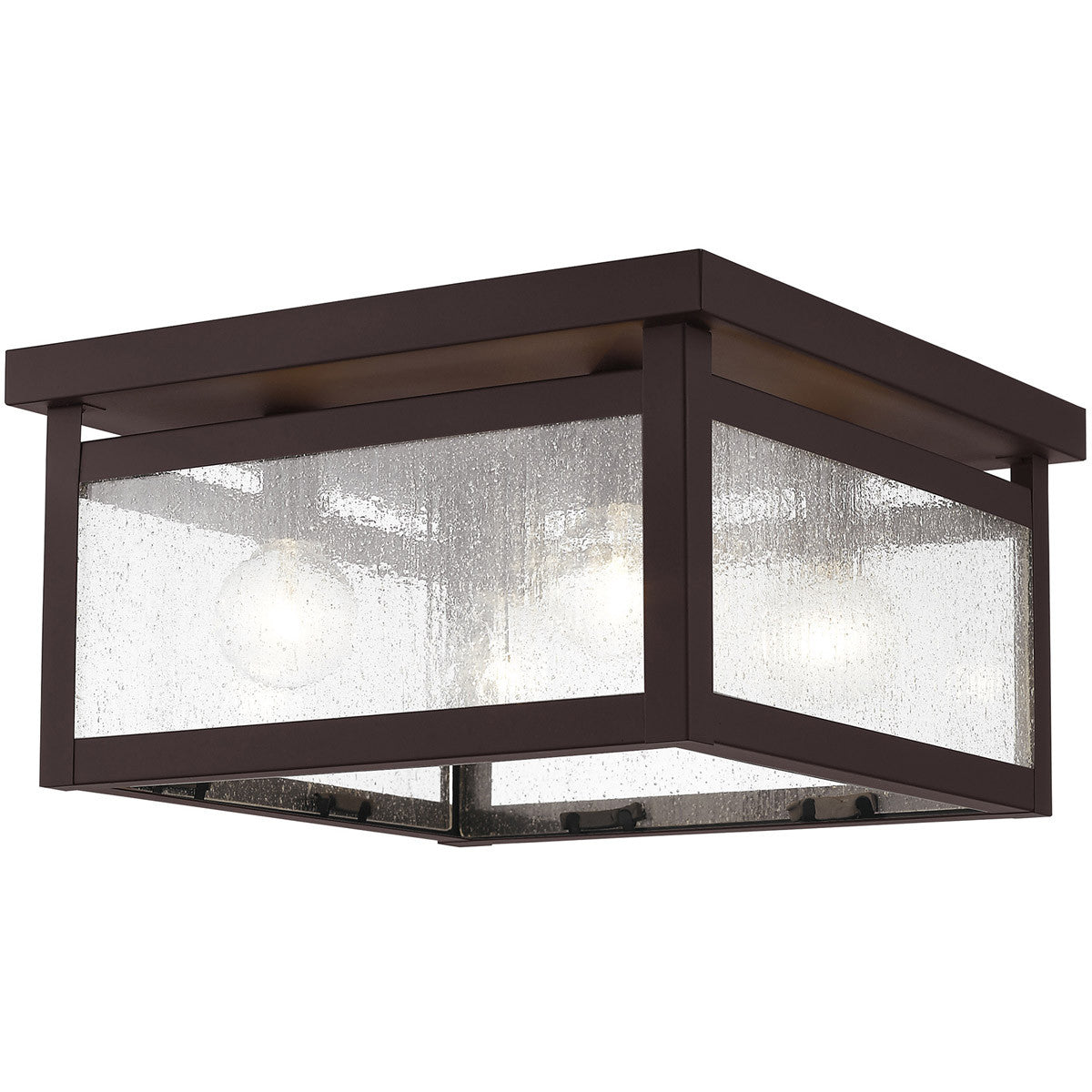 Livex Lighting Milford Collection 4 Light Bronze Ceiling Mount in Bronze 4052-07