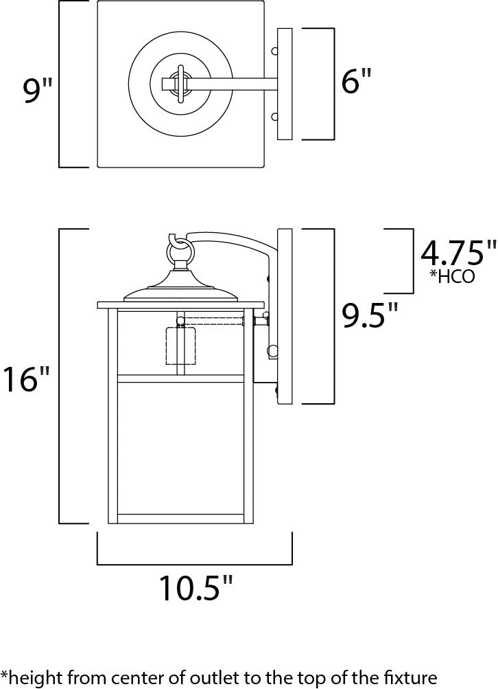 Maxim Coldwater 1-Light Outdoor Wall Lantern in Black 4054WTBK