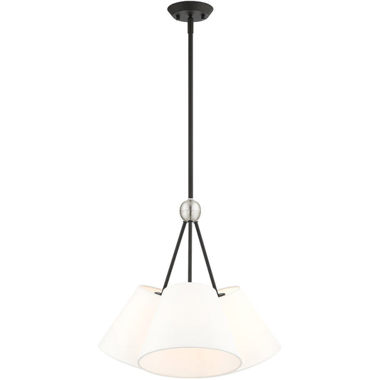 Livex Lighting Prato Collection 3 Lt Black Shaded Chandelier in Black 40563-04