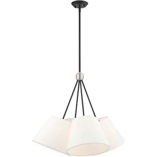 Livex Lighting Prato Collection 4 Lt Black Shaded Chandelier  in Black 40564-04