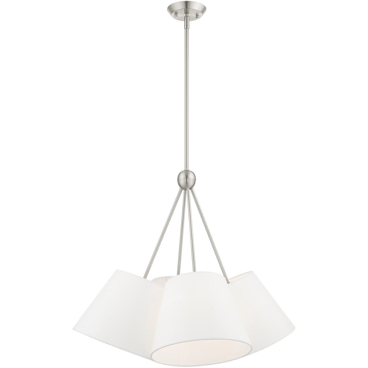 Livex Lighting Prato Collection 4 Lt Brushed Nickel Shaded Chandelier  in Brushed Nickel 40564-91