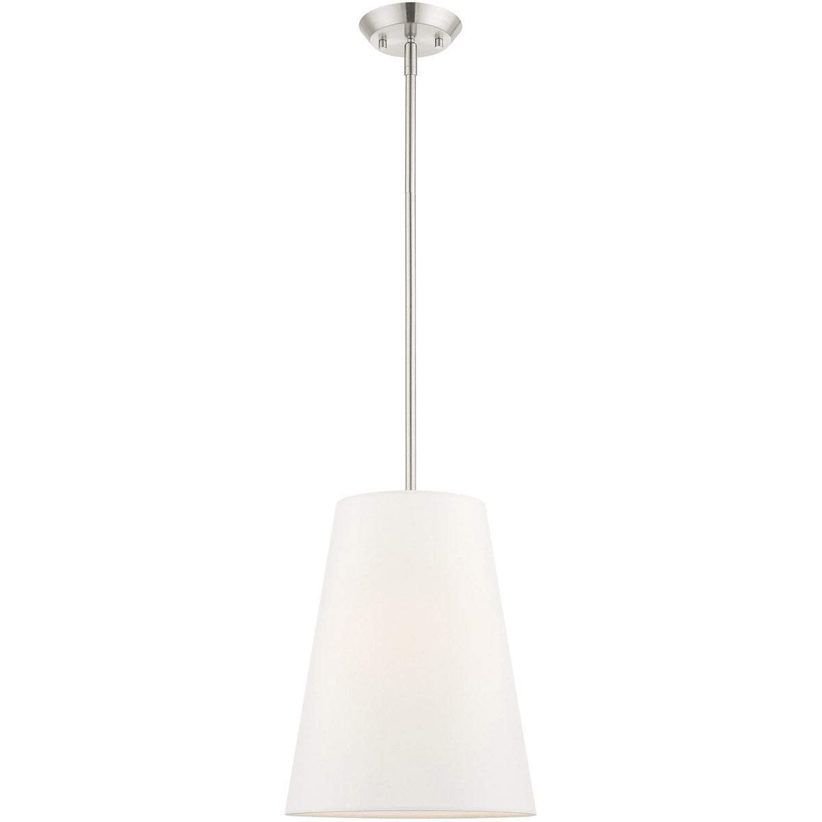 Livex Lighting Prato Collection 1 Lt Brushed Nickel Shaded Chandelier  in Brushed Nickel 40567-91