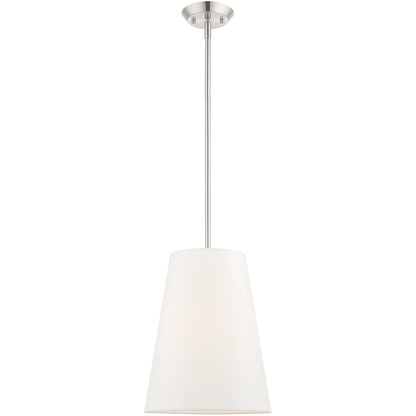 Livex Lighting Prato Collection 1 Lt Brushed Nickel Shaded Chandelier  in Brushed Nickel 40567-91