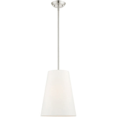 Livex Lighting Prato Collection 1 Lt Brushed Nickel Shaded Chandelier  in Brushed Nickel 40567-91