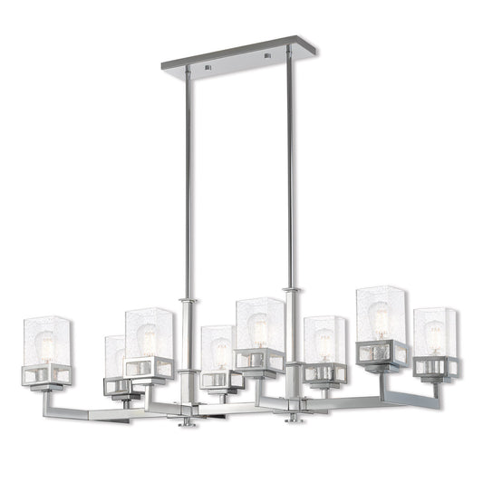 Livex Lighting Harding Collection 8 Lt CH Linear Chandelier in Polished Chrome 40598-05