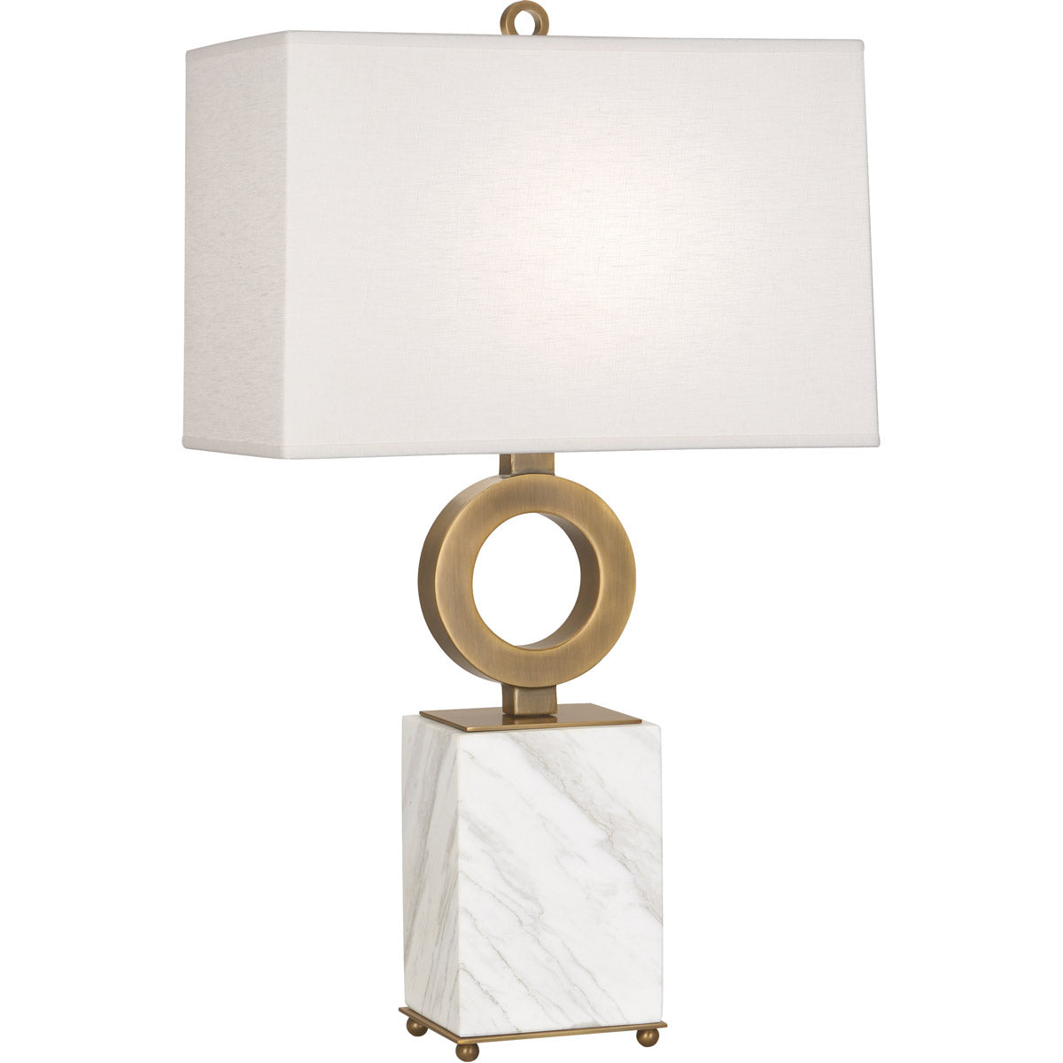 Robert Abbey  Oculus Table Lamp in Warm Brass Finish with White Marble Base 405