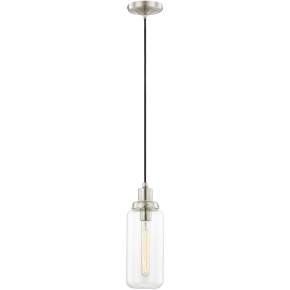 Livex Lighting Art Glass Mini Pendants Collection 1 Light Brushed Nickel Mini Pendant in Brushed Nickel 40614-91