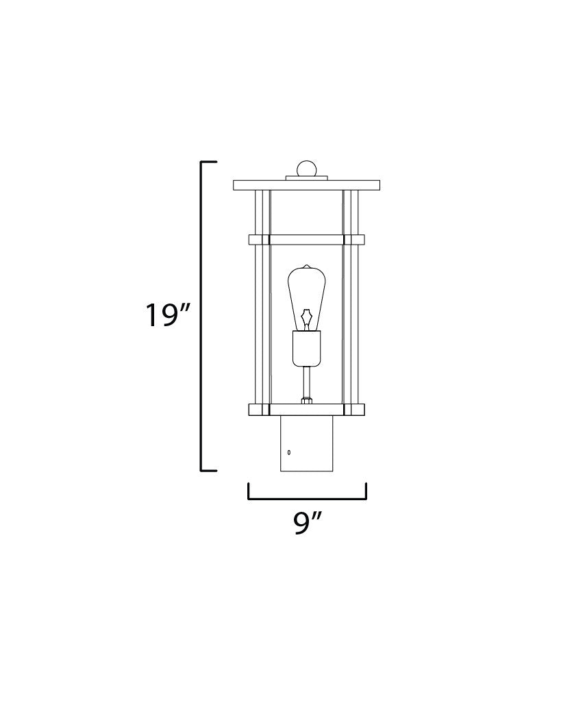 Maxim Clyde VX 1-Light VX Post Lantern in Black 40620CLBK