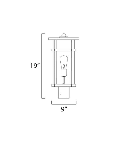 Maxim Clyde VX 1-Light VX Post Lantern in Black 40620CLBK