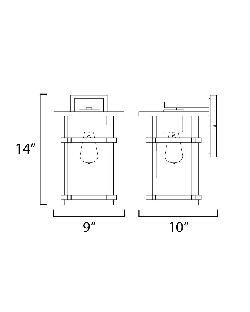 Maxim Clyde VX Medium Outdoor Wall Sconce in Black 40623CLBK