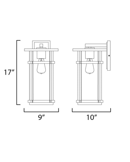 Maxim Clyde VX Large Outdoor Wall Sconce in Black 40625CLBK