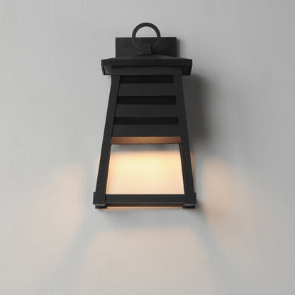 Maxim Shutters 1-Light Small Outdoor Wall Sconce in Black 40632BK