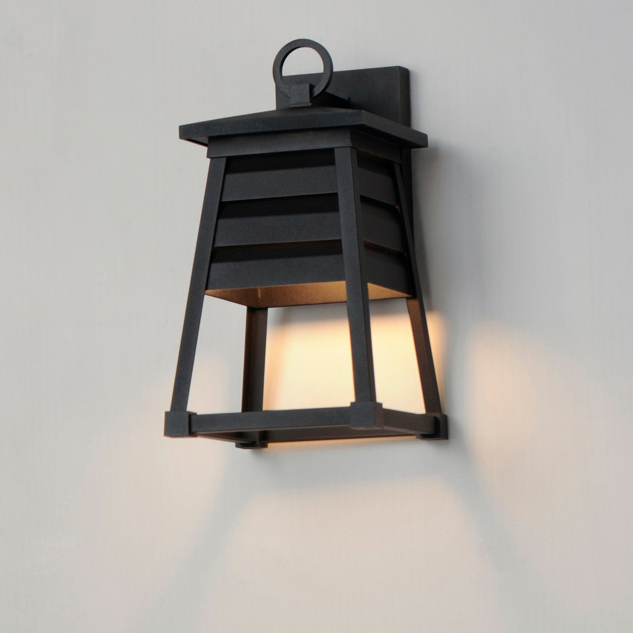 Maxim Shutters 1-Light Small Outdoor Wall Sconce in Black 40632BK