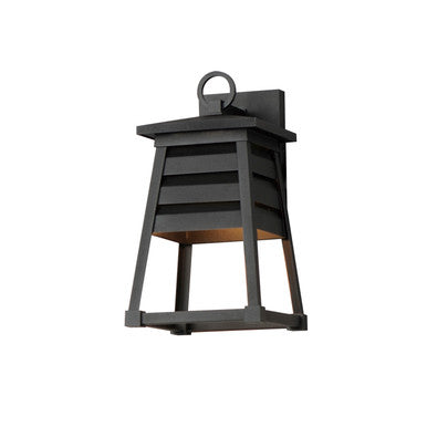 Maxim Shutters 1-Light Small Outdoor Wall Sconce in Black 40632BK