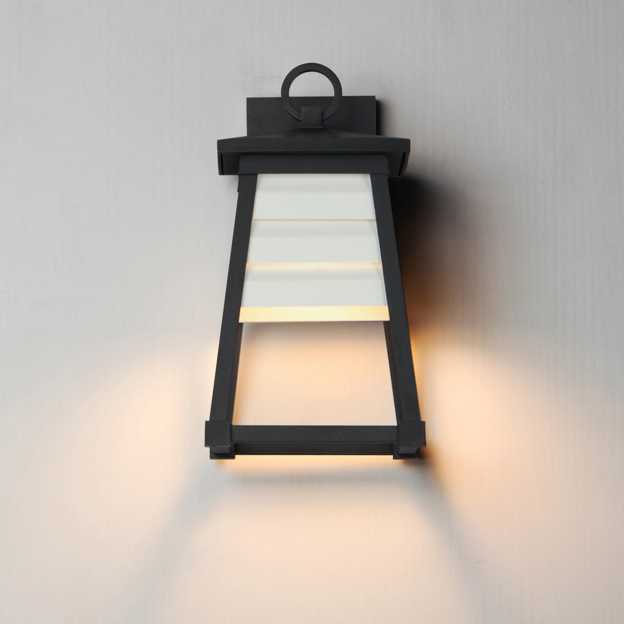 Maxim Shutters 1-Light Small Outdoor Wall Sconce in Black 40632WTBK