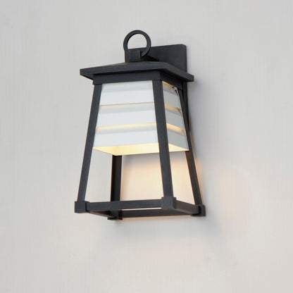 Maxim Shutters 1-Light Small Outdoor Wall Sconce in Black 40632WTBK