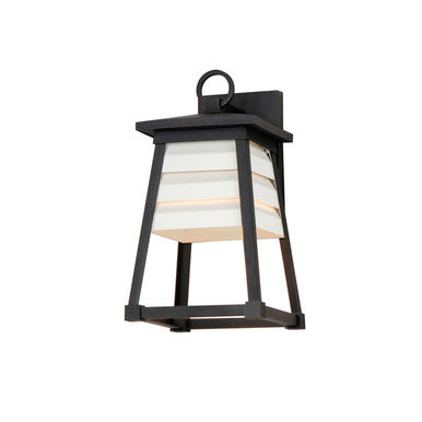 Maxim Shutters 1-Light Small Outdoor Wall Sconce in Black 40632WTBK