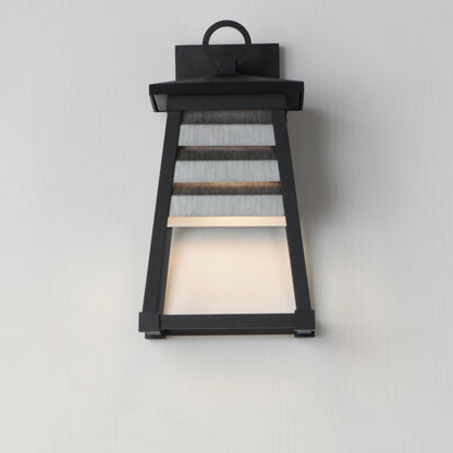 Maxim Shutters 1-Light Small Outdoor Wall Sconce in Weathered Zinc/Black 40632WZBK