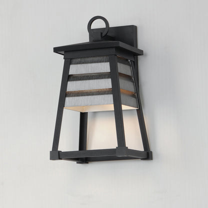 Maxim Shutters 1-Light Small Outdoor Wall Sconce in Weathered Zinc/Black 40632WZBK