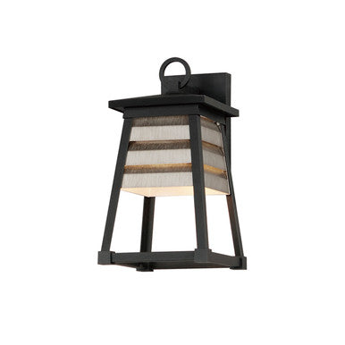 Maxim Shutters 1-Light Small Outdoor Wall Sconce in Weathered Zinc/Black 40632WZBK