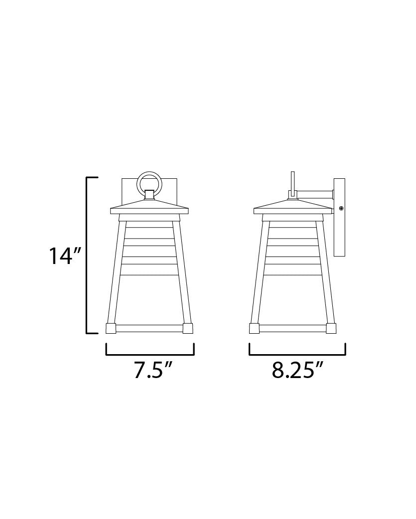 Maxim Shutters 1-Light Small Outdoor Wall Sconce in Weathered Zinc/Black 40632WZBK