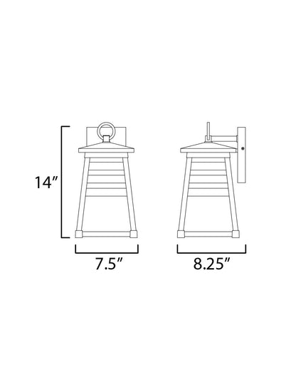 Maxim Shutters 1-Light Small Outdoor Wall Sconce in Weathered Zinc/Black 40632WZBK