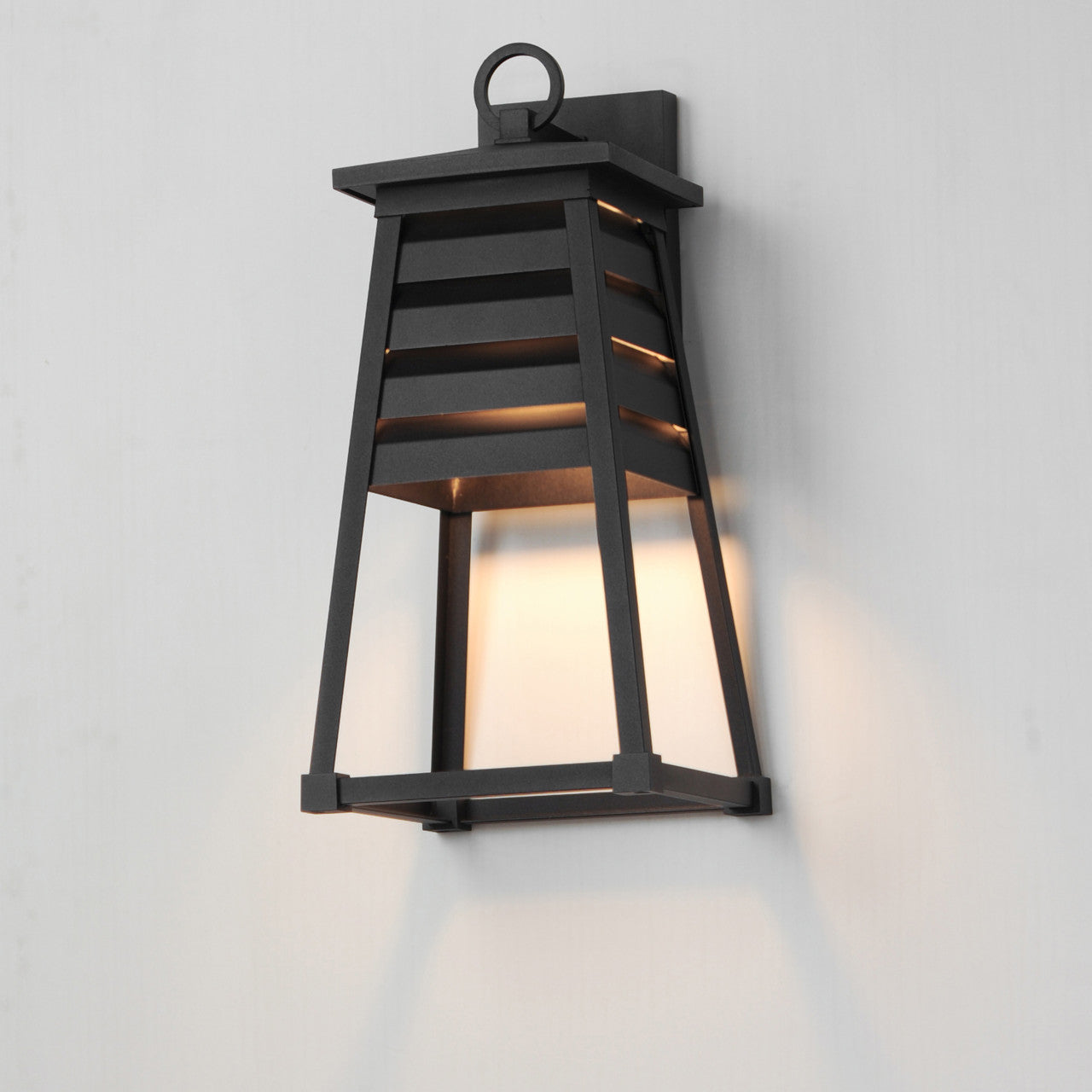 Maxim Shutters 1-Light Medium Outdoor Wall Sconce in Black 40634BK