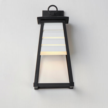 Maxim Shutters 1-Light Medium Outdoor Wall Sconce in White / Black 40634WTBK