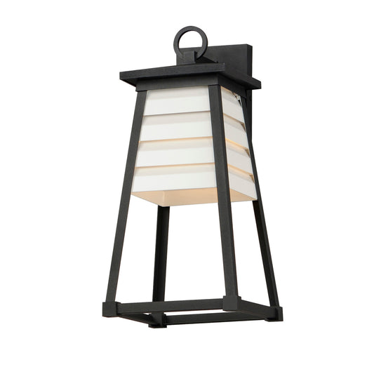 Maxim Shutters 1-Light Medium Outdoor Wall Sconce in White / Black 40634WTBK