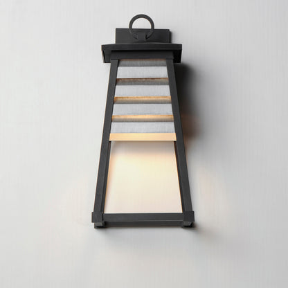 Maxim Shutters 1-Light Medium Outdoor Wall Sconce in Weathered Zinc/Black 40634WZBK