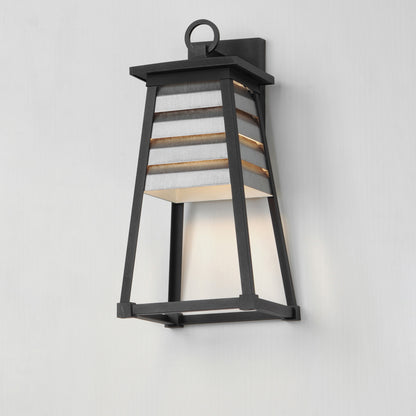 Maxim Shutters 1-Light Medium Outdoor Wall Sconce in Weathered Zinc/Black 40634WZBK